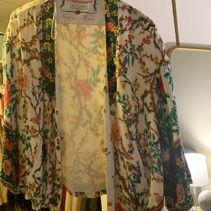 Zara floral zip up bomber style jacket